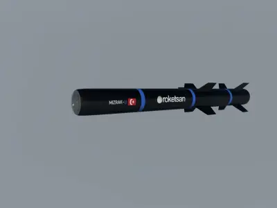 Mizrak-U Anti-Tank Missile Low-poly 3D model