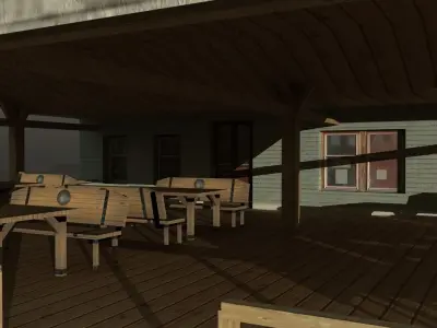 Bar House Wooden Low-poly 3D model