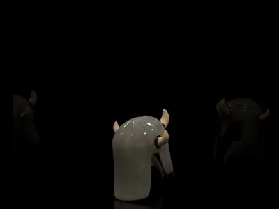 Cyber Scull Helmet 3D print model 3D print model Low-poly 3D model