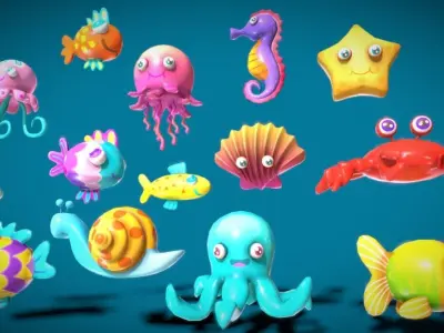 Cartoon Fish 3 3D model