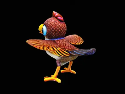 cartoon bird 3D model