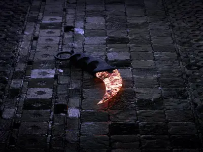 Hell karambit Free low-poly 3D model