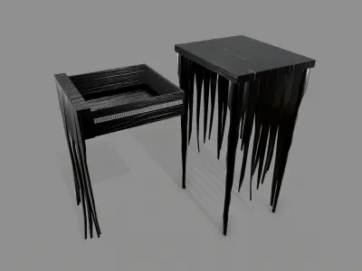 Black Table PBR Low-poly 3D model