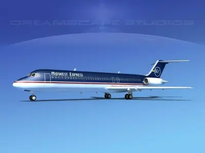 Douglas DC-9-40 Midwest Express 3D model