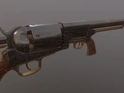 Colt Dragoon Revolver Low-poly 3D model