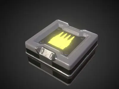 Game-Ready Ammo-box metal box with light Low-poly 3D model