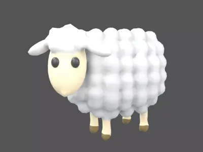 Cartoon Sheep v1 001 Low-poly 3D model