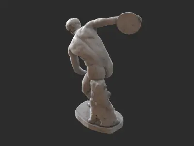 Discobolus Statue - Granite Low-poly 3D model