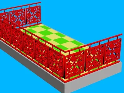 Terrace Fence 3D model