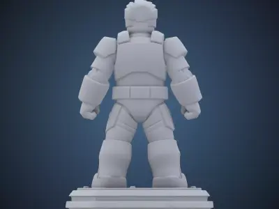 Armored Hero Figurine - Low Poly Style Miniature PM-213 3D print model
