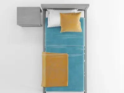 Single Bed Free 3D model