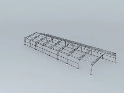Metal barn dimensions 12 x 5.5 x 40 meters Free 3D model