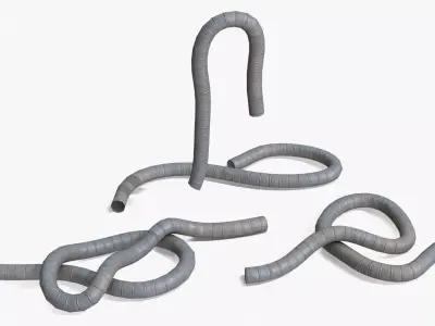 Plastic Rope Flexible Duct Low-poly 3D model