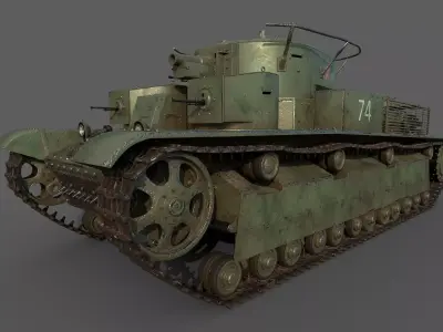 Soviet Medium Tank T28 3D model