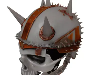 Spiked Skull Warrior Helmet 3D model