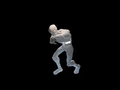 Alien Statue in pose 3D model