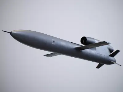 FP-5 Flamingo Ukrainian long-range cruise missile Low-poly 3D model