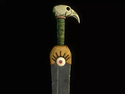 Crow Dagger Low-poly 3D model