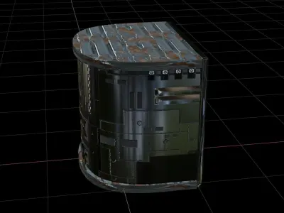 Scifi spaceship angular module table panel component 3D model