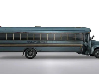 Broken Bus Low-poly 3D model