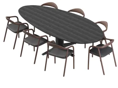 Modern Table and NEVA Chair by ARTISAN Free 3D model
