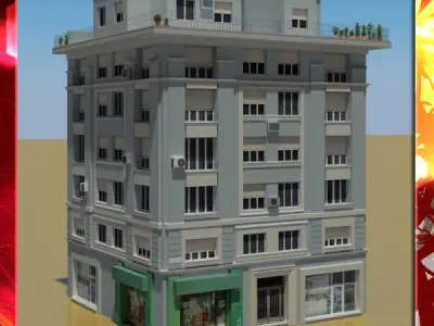 Building Collection 33-36 Low-poly 3D model