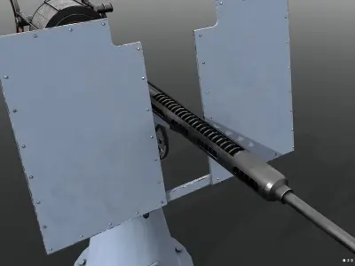 Oerlikon 20mm anti-aircraft gun Free low-poly 3D model
