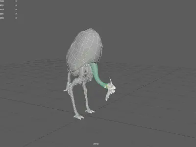 Ostrich Dinosaur Velociraptor Monster 4 Low-poly 3D model
