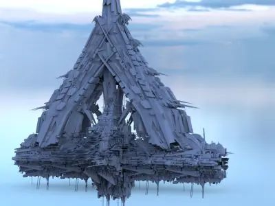 Tefnut Goddess pyramid top Low-poly 3D model