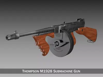 Thompson Model 1928 Submachine Gun 3D model