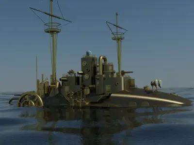 Steampunk Monitor 3D model