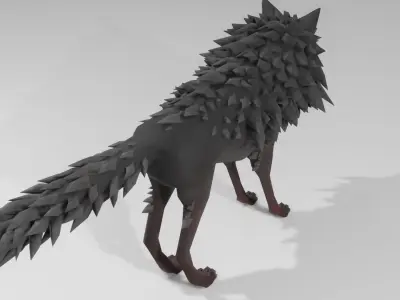 Low Poly Dark Wolf Free low-poly 3D model
