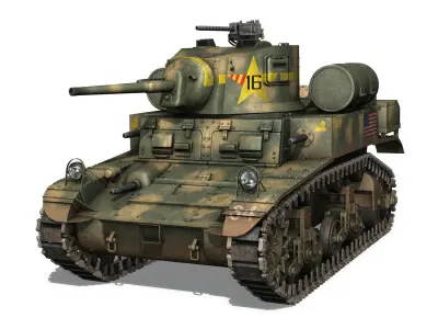 M3A1 Light Tank Stuart - Tiger 3D model