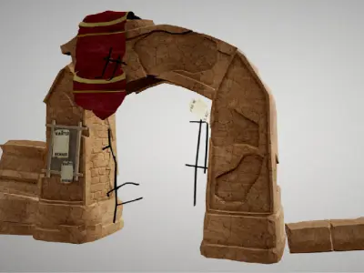broken gate 3D model