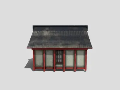 Medieval Asian House Low-poly 3D model