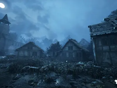 Demonic Village Environment Low-poly 3D model