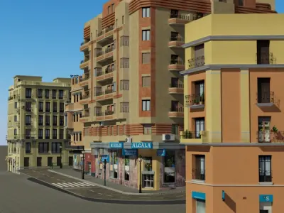 Building Collection 51 - 60 Low-poly 3D model