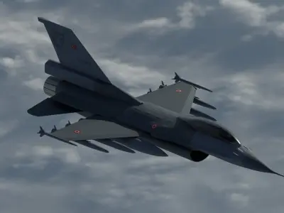 Fighter Jet Plane Low-poly 3D model