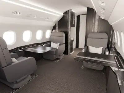 Buisiness jet interior Black 3D model
