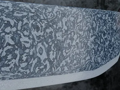 Rustic Damascus Steel Knife Free 3D model