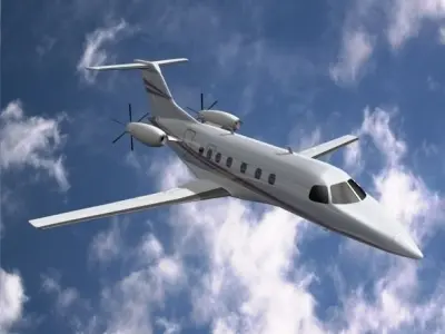 Embraer fma 123 cba vector private jet Low-poly 3D model