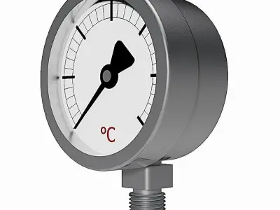Temperature Gauges - Degrees Celsius - 3 Different Diameters 3D model