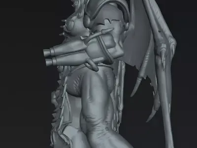 Infernal Cyber Demon STL Dark Apocalypse Collector Statue 3D print model