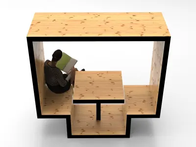 Furniture Unit 1 Low-poly 3D model