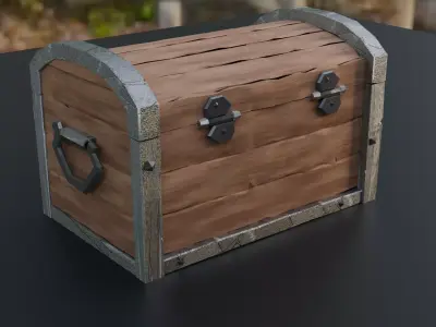 Stylized chest Low-poly 3D model