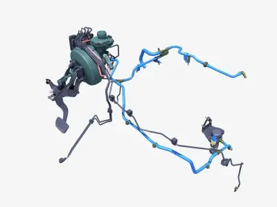 Car Brake System 3D model