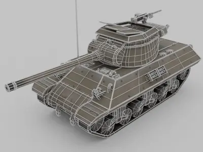 M36 Jackson Tank Destroyer Low-poly 3D model
