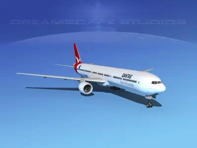Boeing 777-300 MP Qantas 3D model