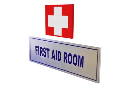 First Aid Signs Low-poly 3D model