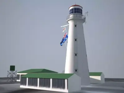 The Sandy Cape Lighthouse Low poly 3D model
